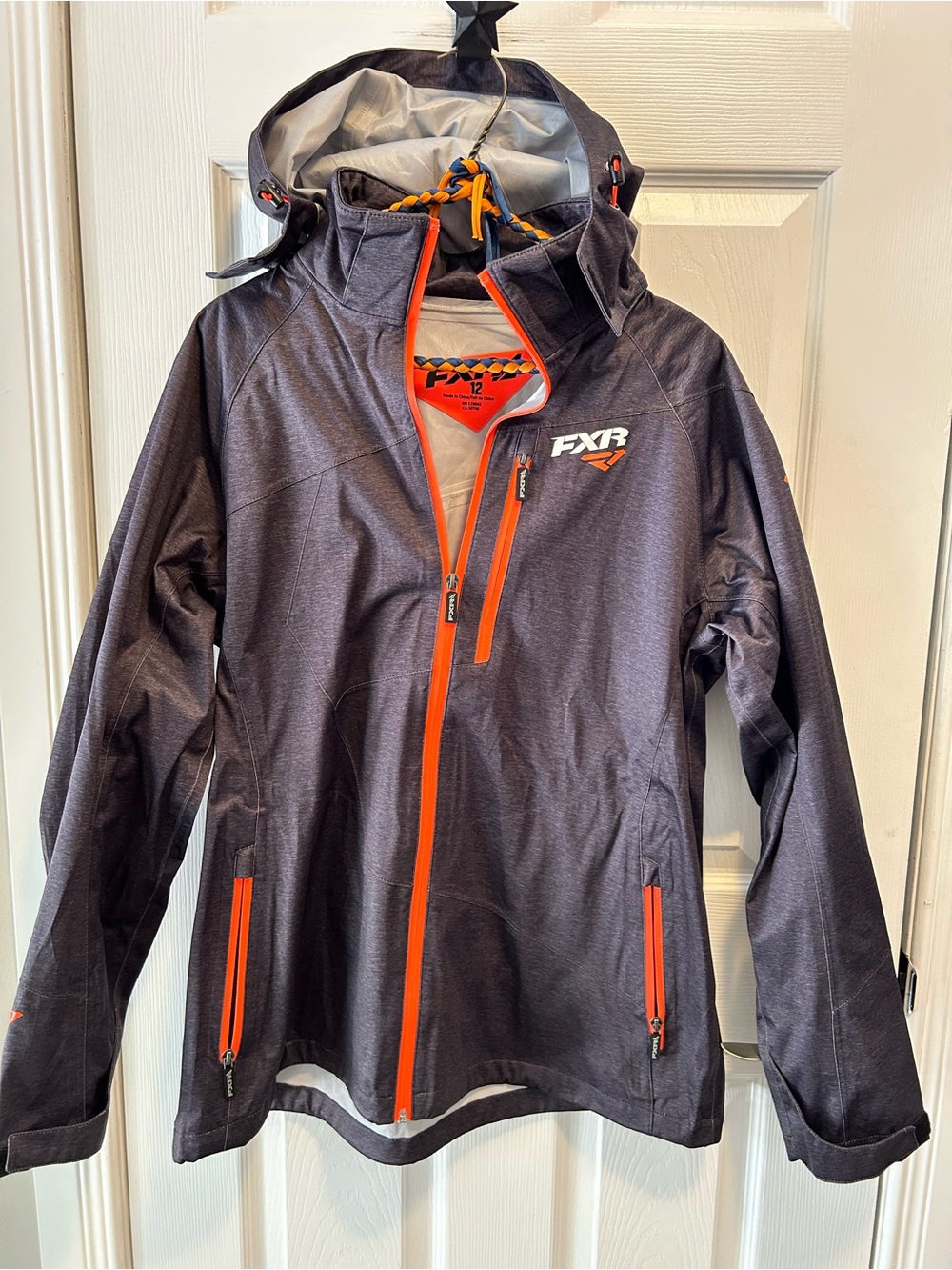 FXR Racing Women's Renegade Trilaminate Waterproof Jacket Gray/Orange Size 12